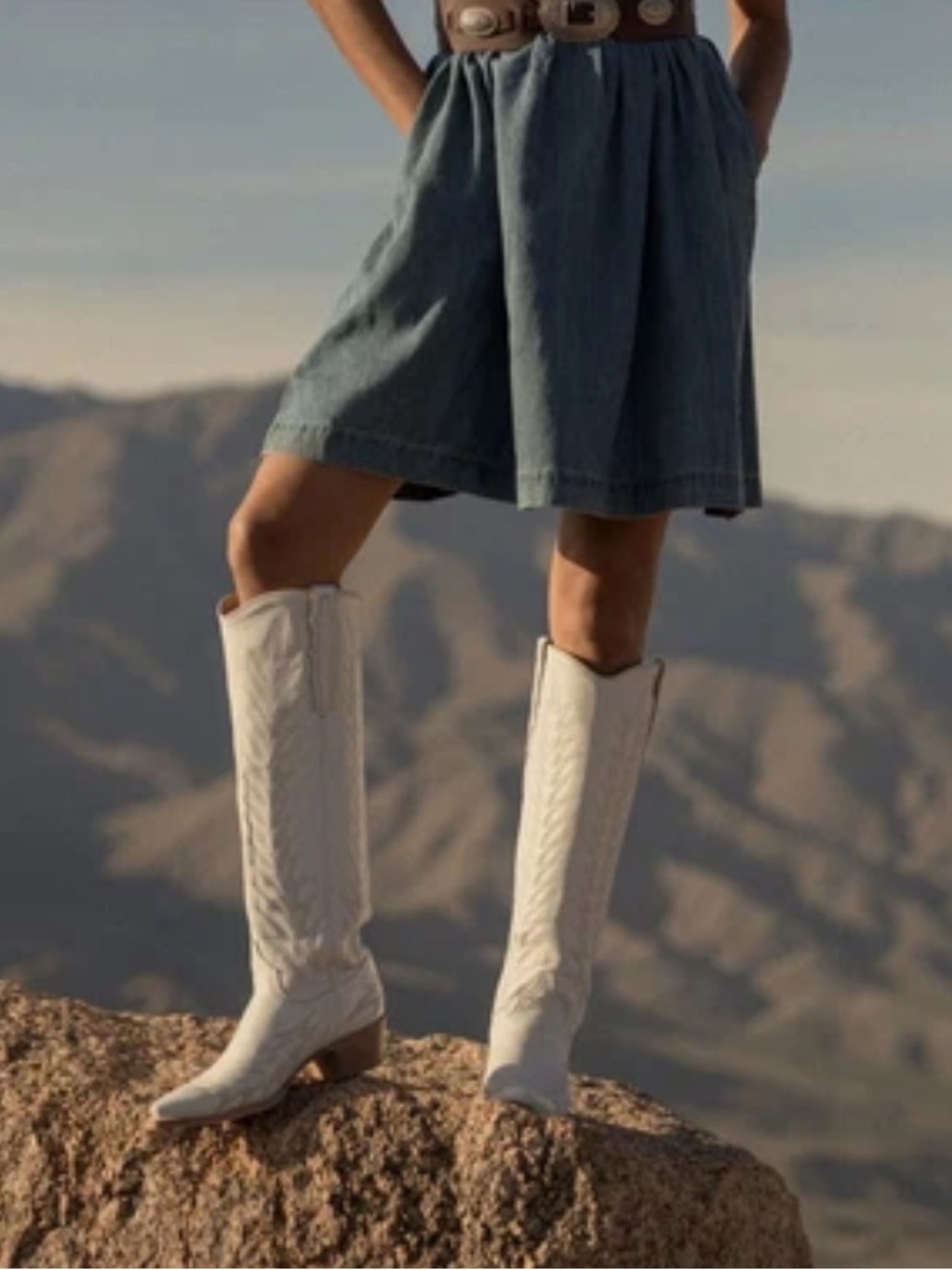 Stetson Women's Knee-High Western Boots in White